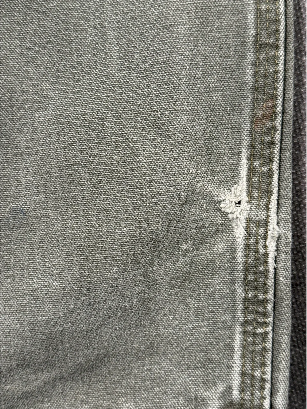 Vintage Carhartt B11 Faded Moss Green Carpenter Work Jeans, Size 38x32